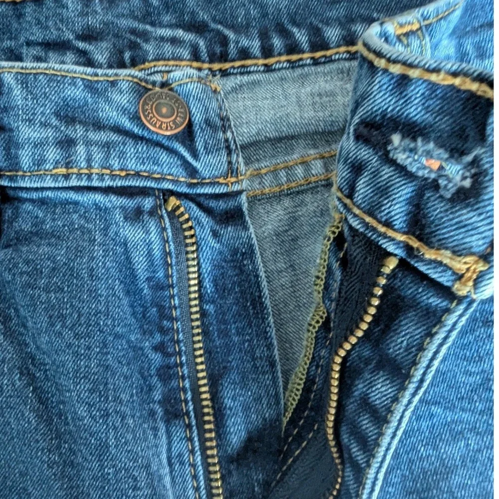 Levi's 505 Regular Fit Jeans Blue Medium Wash Straight Leg‎ Denim Mens Sz 33x32
